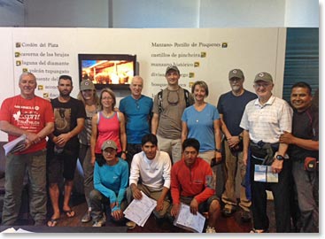 Our international climbing team at the provincial park office, excited to begin their adventure together! 