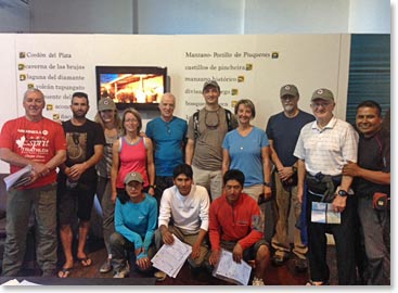Our international climbing team at the provincial park office, excited to begin their adventure together!