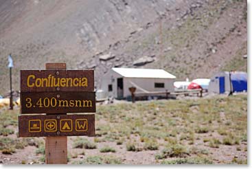 Confluencia Camp, our home for two nights before we make our way to Plaza de Mulas Base camp.