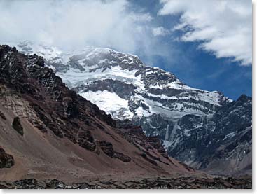 Watching the snow clouds roll over Aconcagua