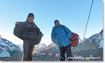 Osvaldo and Sergio prepare to carry loads up to our next camp where we will be hiking to in the next couple of days.