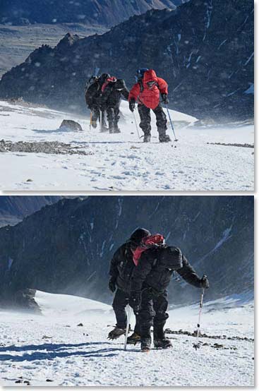 Heavy winds on Aconcagua make for a challenging summit day!
