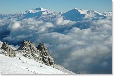 Above the clouds on summit day