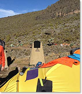Extra days at Barranco Camp are perfect for laying out wet clothes and organizing gear