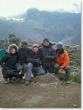 Bharat, Doug and Sheila with some of their team at Barranco Camp