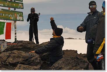 Bharath arriving at the summit