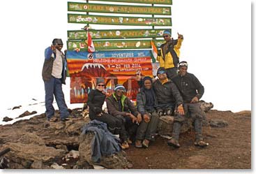 Sheila, Bharath and their Berg Adventures guides excited of their accomplishments!