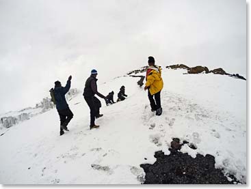 Snowball fights on the rooftop of Africa .