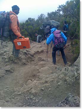 Descending down from Kili’s summit