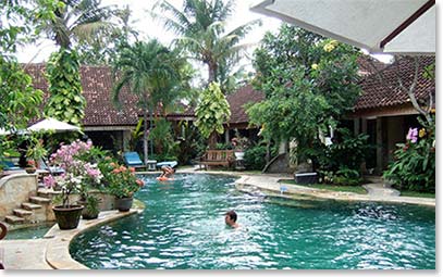 Lounging poolside in Bali! 