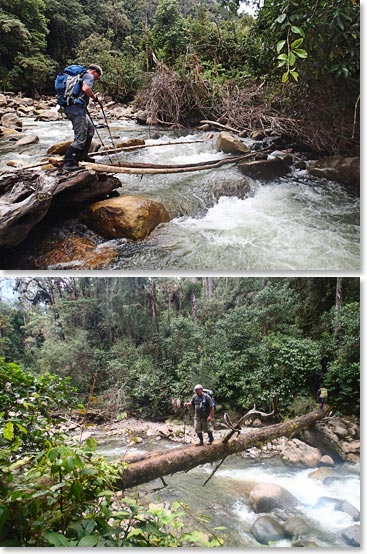 Crossing river after river on our way to base camp