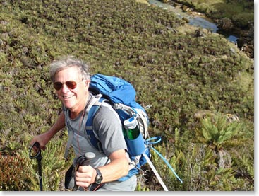 Don trekking out from Base Camp