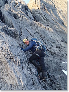 Don doing great on his climb