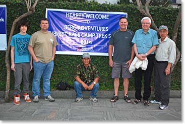 At the Yak and Yeti: Jackson, Ryan, Min Jim Allen, Jim Brown and Dave.