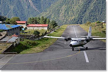 Our early morning flight arrives in Lukla.