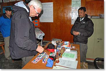 Jim Brown has returned to the Edmund Hilary School after visiting with BAI in 2012 and brought toothbrushes, pencils, pens and other items for the local children.