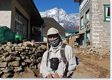 Dave looking well prepared for the days adventures