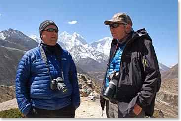 Father and son enjoying their acclimatization hike