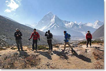 It was a beautiful morning for trekking to Lobuche.