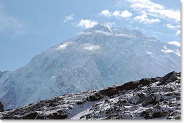 Nuptse towers above us