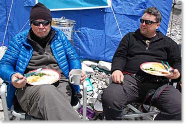 Delicious meals at 17,700 feet