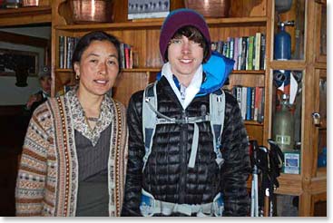 Jackson and Yangzing pose for a photo in Temba and Yangzing’s lodge.