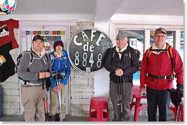  The team outside of our favorite coffee shop in Namche “Café 8848”