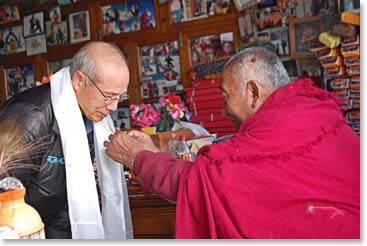 We received blessings from Lama Geshe.