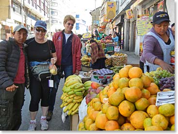 Purchasing some fresh fruit!