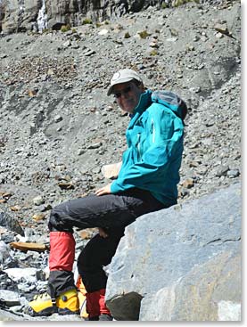 Chris resting before the climb