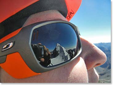 An incredible view of Pequeno Alpamayo through Micheline’s glasses