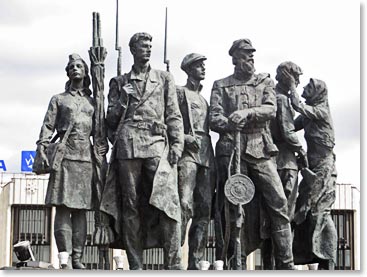 Victory Park, a monument to survivors of the Siege was completed during Soviet times, in 1975.