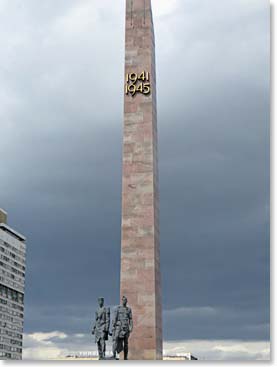 This obelisk was built for the workers and the soldiers.