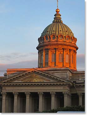 Dome of Kazan Cathedral at 11:45 pm