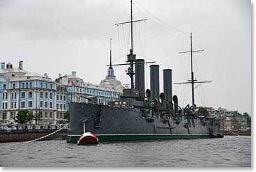 The historical ship Aurora, currently a museum, took an active part in the Russo-Japanese War of 1904-05 and the Tsusima battle. At 9.45 p.m on 25 October 1917  a blank shot from her signaled the start of the assault on the Winter Palace, which was the beginning of the October Revolution.