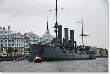 The historical ship Aurora, currently a museum, took an active part in the Russo-Japanese War of 1904-05 and the Tsusima battle. At 9.45 p.m on 25 October 1917 a blank shot from her signaled the start of the assault on the Winter Palace, which was the beginning of the October Revolution.