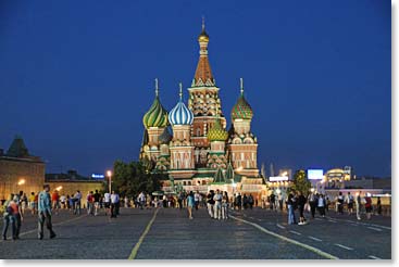 St. Basil’s Cathedral at nighttime is a beautiful site!