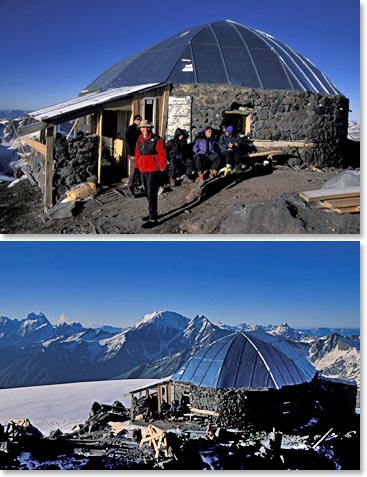 Some photos of the old Refuge 11 that used to be the home base for most climbers attempting the summit of Mount Elbrus until it burned down in 1998.
