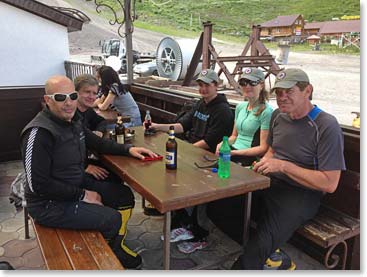 Before returning to the hotel we had refreshments at the Azau ski area.