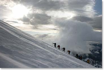Climbing higher on Mount Elbrus