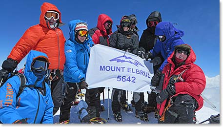 Our 2014 summit team on the top of Mount Elbrus. Congratulations!!