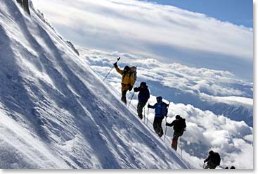 He was getting shots of our team as we climbed above 5000 meters on a beautiful Caucasus morning.