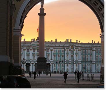 St. Petersburg in July offers the most beautiful sunsets, but not until at least 12 AM.