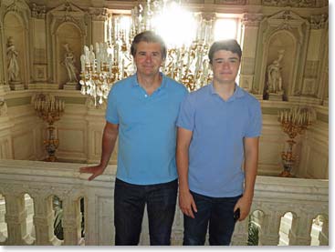 Dan and Tom inside the palace