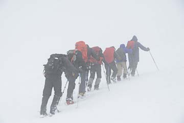 How quickly the conditions change as we climb higher on Mount Elbrus.