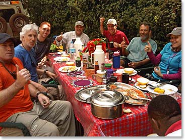 The team at the Londrossi Gate before their first day along the trails