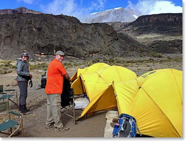 Settling into camp