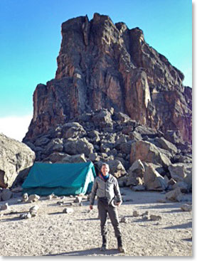 Hugo at our camp just below the Lava Tower