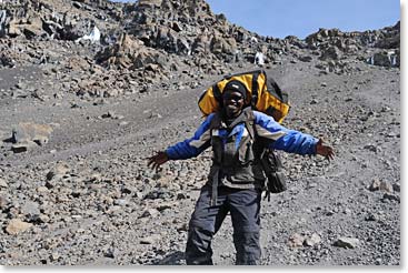 Descending to our crater camp