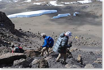 Jon and Jordan descending to crater camp